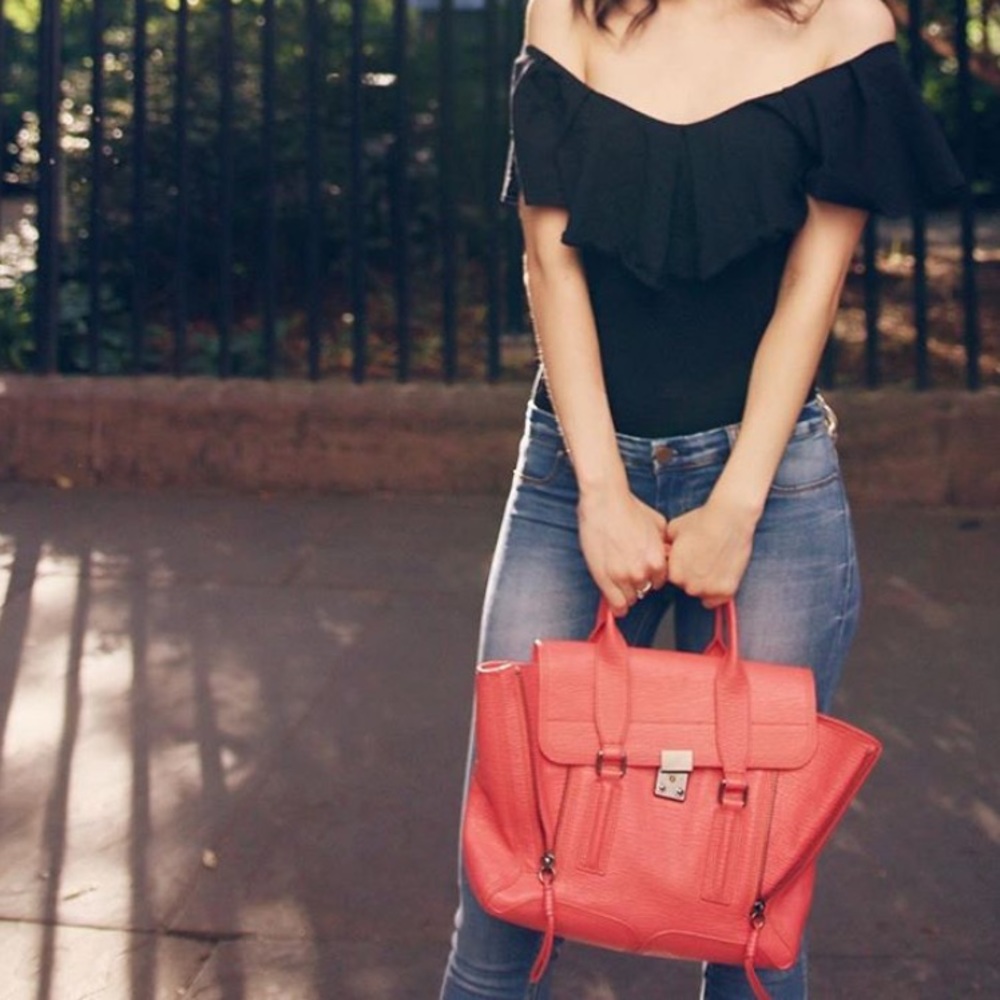 Phillip Lin Pashli Medium Satchel in Coral